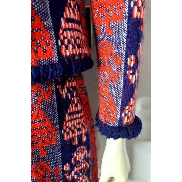 Vintage Novelty Print Set, 70s Howard Wolf, Dress and‎ Jacket Set, Tapestry Set - Picture 7 of 10